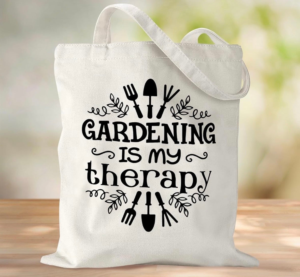 Gardening is my therapy tote bag gift allotment growing