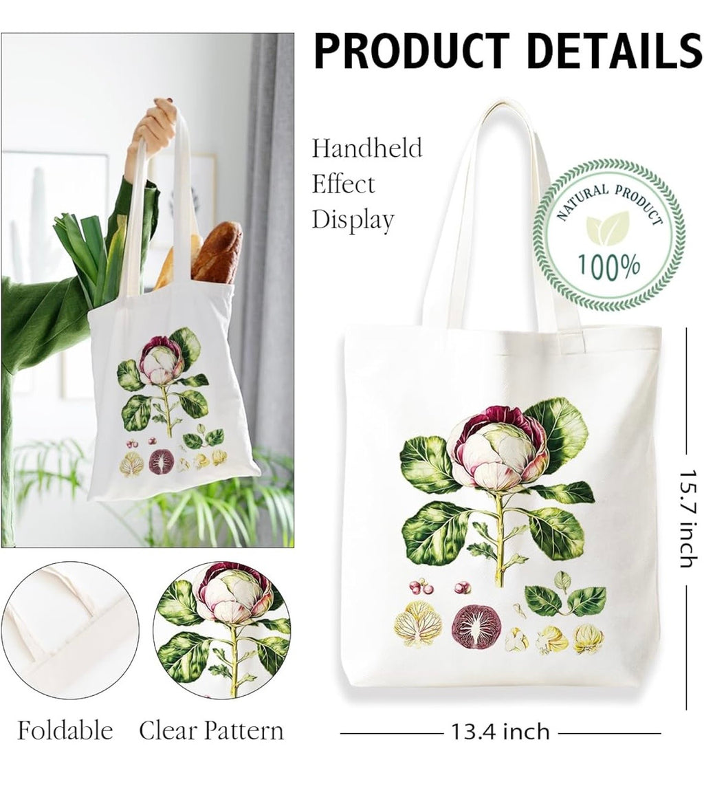 Vegetable Design Tote Bag Gardening Allotment Gift White