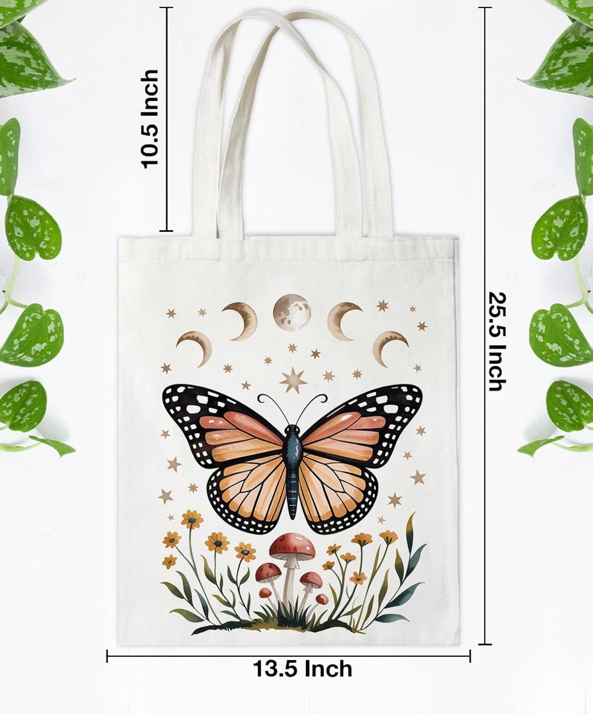 Butterfly Flower Animal Lover Wildlife Tote Bag Canvas Gift Farmer Gardener