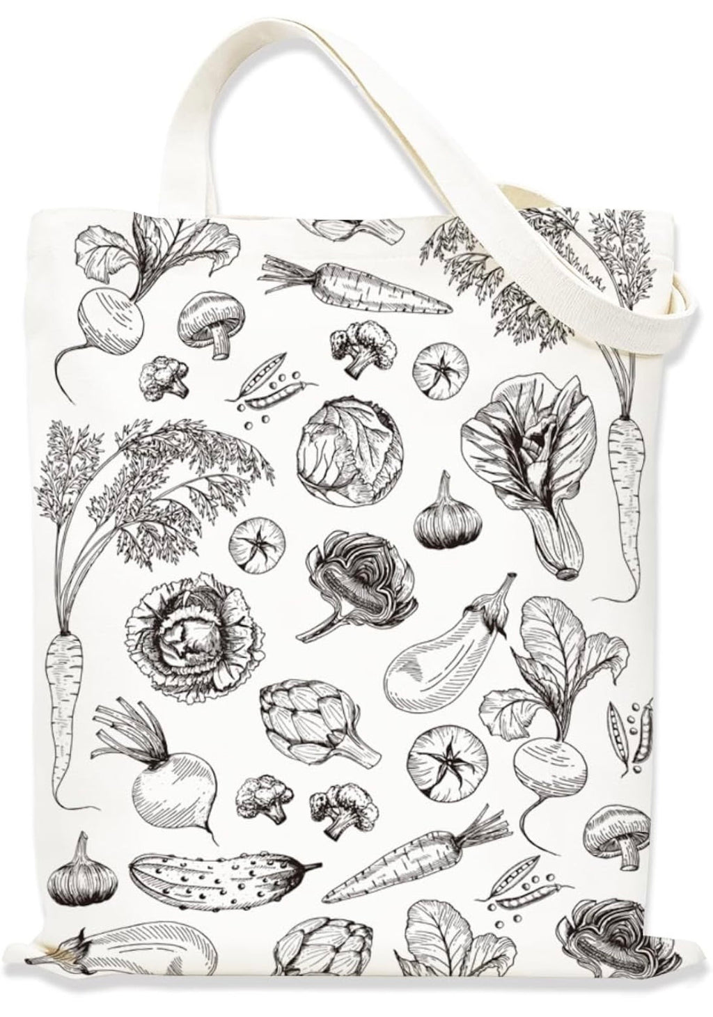 Rustic Design Veg Bag Allotment Gardening Gift Sketched Image Style